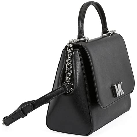 michael kors black satch mott|Mott Medium Leather Satchel .